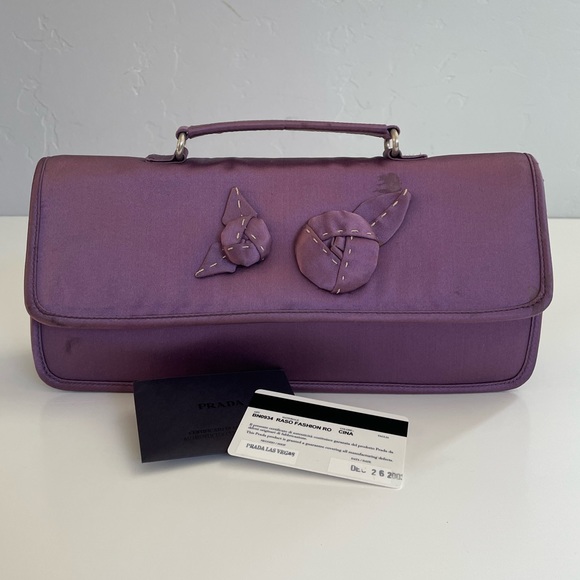 Auth Rare PRADA Satin Clutch - Picture 1 of 14